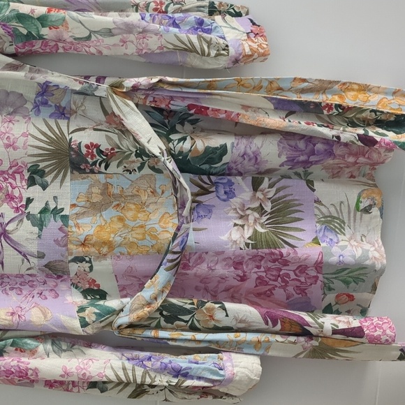 Zara Floral linen button down Spring floral Multicolor Dress blogger's favorite - Picture 8 of 10